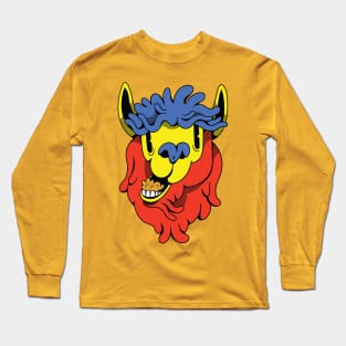 Funny chewing comic alpaca - gift idea Long Sleeve T-Shirt